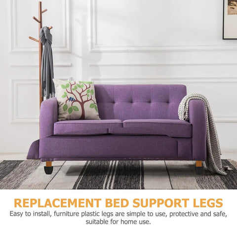 Purple sofa with 4 Pack Round Furniture Legs Replacement Feet For Sofas Chairs Cabinets And Tables Adjustable Black Plastic And Zinc Alloy Leg Replacement Easy Install No Tools Needed Protective And Versatile Home Upgrade.
