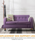 Purple sofa with Adjustable Plastic Sofa Leg Set With Screw On Round Protective Feet, non-slip durable design for home use.