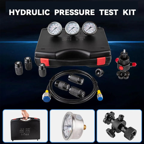 All In One Hydraulic Nitrogen Accumulator Charging Kit With Three Pressure Gauges Pro Grade Hydraulic Pressure Test Tool For 1500 4000 And 6000 PSI Heavy Duty And Easy To Use