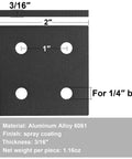 12 Pack Tough As Nails 1010 Series T Slot Aluminum Joining Plates For 1X1 Extrusion Builds, 2x2 inch, 3/16 inch thick, 6061 aluminum.
