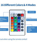 Remote for 45 Piece 3D Night LED Light Lamp Bases With Remote And USB Cable, Adjustable 16 Color LEDs, 4 Light Modes, Black