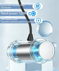 Heavy Duty 40kHz Ultrasonic Cleanser With Digital Screen And Drop Dead Simple One Button Auto Shut Off To Blast Grime From Jewelry Glasses Small Parts Plus Fresh Produce Wash showing 120W stainless steel components and bubbling water.