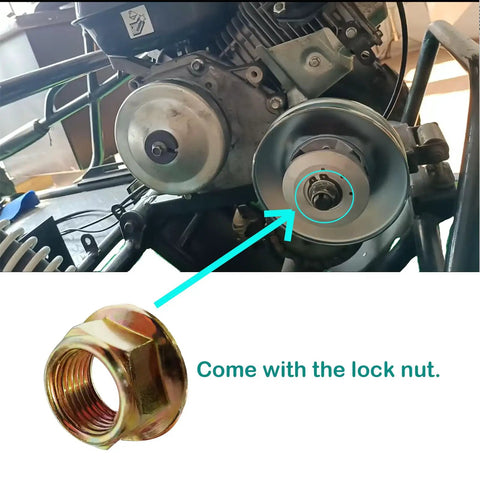 Installed KT196 Go Kart Clutch Driven Pulley With 16mm Bore For Coleman Minibike including lock nut