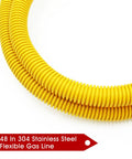 Coiled 48 Inch Flexible Gas Connector Kit Five Eighths Inch Outer Diameter Yellow Coated Stainless Steel Hose detail