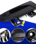 Close-up view of the two front exterior door handles replacement for 1995 to 1999 Mitsubishi Eclipse, 1995 to 2000 Chrysler Sebring, 1995 to 2000 Dodge Avenger.