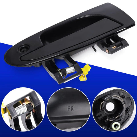Close-up view of the two front exterior door handles replacement for 1995 to 1999 Mitsubishi Eclipse, 1995 to 2000 Chrysler Sebring, 1995 to 2000 Dodge Avenger.