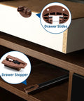 Game Changer Three Pack Plastic Center Mount Drawer Track Glides For Smooth Cabinet Repair And Zero Sweat Install With Heavy Duty Build And Rock Solid Everyday Performance showing brown plastic drawer slides and stopper.