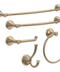 Champagne Bronze Double Towel Hook For Bathroom And Kitchen Built To Last Zinc Alloy Wall Mount Rust Resistant Finish Sleek Modern Look