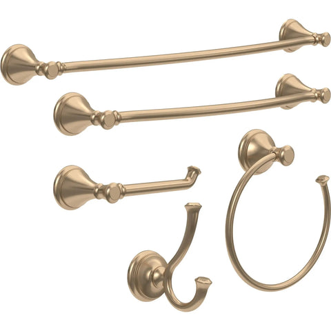 Champagne Bronze Double Towel Hook For Bathroom And Kitchen Built To Last Zinc Alloy Wall Mount Rust Resistant Finish Sleek Modern Look