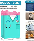 13 Inch Nurse Graduation Gift Bag With Tissue Paper And Handle For Women Gift Ready Large Medical School Celebration Bag