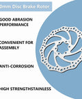 160mm Stainless Steel Bike Disc Brake Rotor for Road and Mountain Bikes shown with performance features in blue text