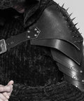Spiked Shoulder Harness With Badass Punk Edge Faux Leather Armor Strap Adjustable Shoulder Armor For Costume Halloween Viking Warrior Look Durable Studded Shoulder Guard Accessory