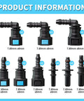 Fuel Line Quick Connect Kit 24 Pcs Assorted Fittings 5/16 And 3/8 Inch 90 Degree Elbow Straight Push On Release Hose Connectors