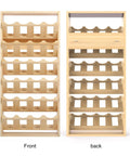 Six Tier Wall Mount Spray Paint Can Rack Organizer for Garage and Workshop Holds 24 Cans for Easy Storage, Pine Wood