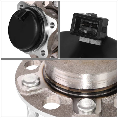 Close-up of Rear Wheel Bearing Hub Assembly With Speed Sensor Bolt-On Replacement For Hyundai Sonata 2015-2018 Steel Construction FWD