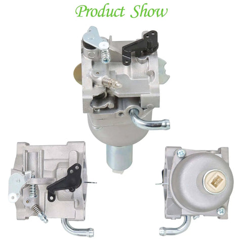 Carburetor Replacement Kit For 17.5HP To 21HP Lawn Mower And Tractor Engines, visible in three angles, drop in design