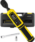 Quarter Inch Digital Torque Wrench With Color Screen And Five Units In Lbs Ft Lbs Nm KgF Cm Kg M For Bike Auto And DIY Projects Two Percent Accuracy Buzzer Vibration And LED Alerts Includes Extension And Quarter To Three Eighths Adapter