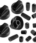 4 Pack Universal Stove Knobs Replacement With 12 Adapters Black Fits Oven Range Controls Includes 4 Long and 8 Short Adapters Easy Fit