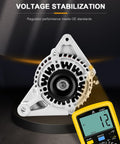 Front view of New Alternator Replacement For Pontiac Vibe 2003 2008 1.8L And Toyota Celica MR2 Corolla Matrix 2000 2008 1.8L L4 Engine
