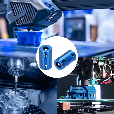 Beefy Rigid Shaft Coupler 6mm To 7mm 25mm Length 14mm Diameter Steel Joint Connector For 3D Printers DIY Motors Encoder With Screws 4 Pieces Heavy Duty High Strength Heat Resistant Coupling blue aluminum alloy coupler
