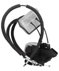 Front Right Passenger Side Power Door Lock Actuator With Cable For Infiniti Q50 2014 2020, black, shown from side angle