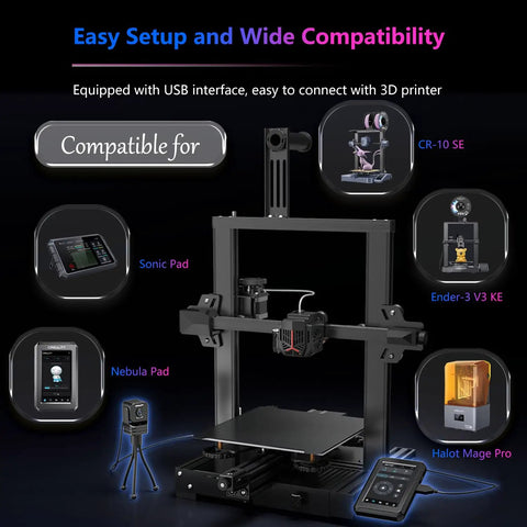 Nebula Camera For 3D Printers Real Time Monitoring With Night Vision And Time Lapse Video Plug And Play Setup with accessories