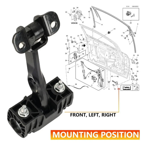 Door Check Strap Hinge Stop Limiter For Front Left And Right Doors Fits Peugeot Boxer Citroen Relay Fiat Ducato 1358220080 diagram