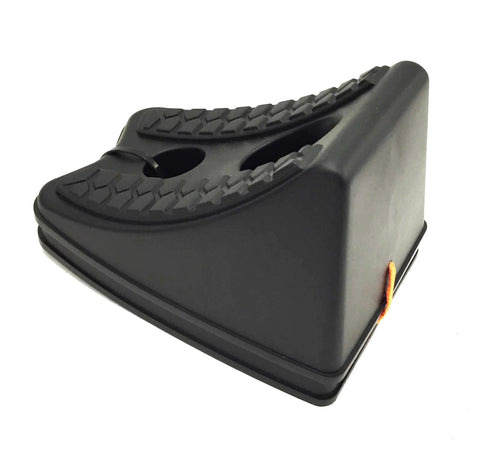 MTC 20207 heavy-duty wheel chocks, set of 2, black plastic with textured grip