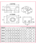 Heavy Duty Cnc Wedge Clamp Slick Precision Vice Block Knockout Performance dimensions and specifications chart for adjustable fixture.