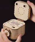 Dope Self Propelled Clockwork Wooden Puzzle Kit With Laser Cut Parts DIY Mechanical Model Build Treasure Box Craft Set For Adults And Teens Educational STEM Gift Idea, opened wooden box