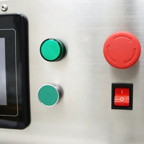 Control panel buttons for Heavy Duty Automatic Desktop Liquid Filler Quad Head Magnetic Pump with 110V setup.