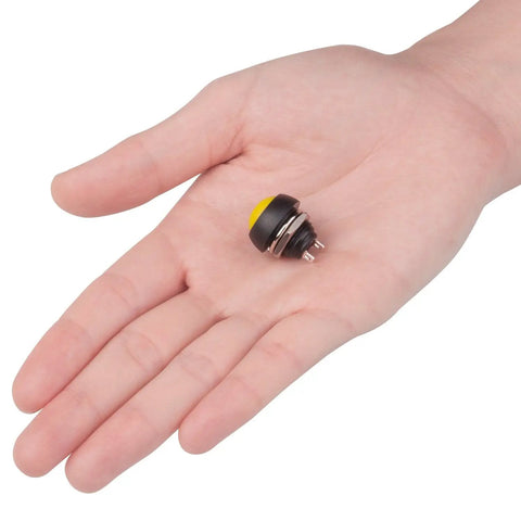 12Mm Waterproof Momentary Push Button Switch Kit 15 Pack on hand, yellow button, screw clamp terminals, no solder required, five color options