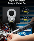 Digital Torque Wrench Three Eighths Inch Drive With Quick Socket Head Change No Delay Display Two Percent Accuracy on motorcycle wheel
