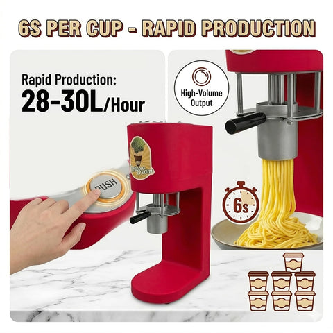 Compact Commercial Gelato Spaghetti Machine For Restaurants Space Saving A4 Size Red 80W High 28 LPH Output processing ice cream