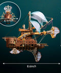 3D Wooden Spaceship Puzzle Kit For Adults, DIY Spacecraft Model Build, Educational Brain Teaser, side view, 8.6x7.6 inches