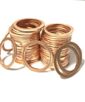 Copper Washer Set Go-To For Marine Equipment And Heavy Duty Machinery, 50 Pc M18 Copper Sealing Washers Kit in stacks