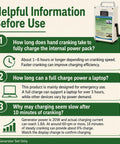 Information panel about the Go Off Grid Hand Crank Generator Portable Power Supply With 150W And 500W Dynamos before use