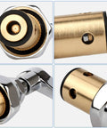 Replacement Brass Hydraulic Control Spindle Cartridge For Faucets Hot And Cold, Wall Mount Kitchen Bath DIY Upgrade, Universal Fit For Most Valves, Includes Handle For Easy Install.