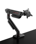 Legit Heavy Duty Monitor Arm With Sleek Cable Routing, Smooth Tilt And Swivel Flex, Takes Displays Up To 39 Inches, Ergonomic Vesa Mount. Side view of a black monitor arm with cable management.