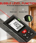 Solid Workhorse Laser Distance Meter With Zero Sweat Measurements Up To Three Twenty Eight Feet And Hella Accurate Plus Two Mm Precision for checking horizontal levels.