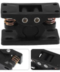 Heavy Duty Zinc Alloy Double Roller Door Latch With Ball Catch, black spring loaded clamp preventing accidental openings