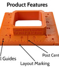 Zero Stress Deck Post Layout Jig Gonna Nail Your Install With Precision Markers And Pre Drill Centers, orange layout tool for 2" and 3" posts.