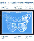 All In One Craft Bundle For Makers Compatible With Explore Air Cutting Machine With LED light pad showcasing butterfly tracing