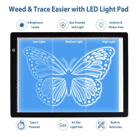 All In One Craft Bundle For Makers Compatible With Explore Air Cutting Machine With LED light pad showcasing butterfly tracing