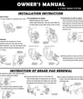Owner's manual for All In One Bike Front And Rear Disc Brake Kit With Calipers, 160mm Stainless Rotors, cables, levers.