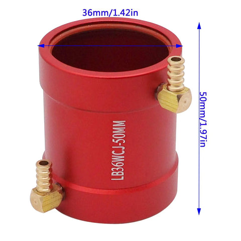 Beefy Aluminum Water Cooling Jacket For 36mm RC Boat Motors 3650 3660 3674 Brushless With Inlet And Outlet Fittings Red