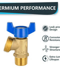 Two Pack Brass Boiler Drain Valve Three Quarter Inch MIP to Three Quarter Inch MHT Plumbing Fitting Blue For Boiler and External Water Service