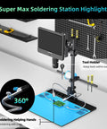 High Power 10.1 Inch HDMI Digital Microscope With 2000X Zoom And 3 Lens System For Soldering, Coins, Plants, And Biological Slides, UHD 2160P Video Capture, Great For Makers And Hobbyists on soldering station