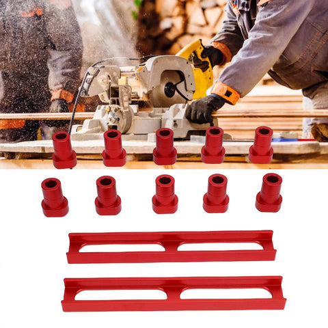 Aluminum Alloy Bench Dogs Set For Woodworking, 10 Pieces, 20mm Diameter, non-slip stops, red base clamps for secure setup