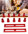 Pro Grade 10 Pack Bench Dogs Non Slip Aluminum Clamps for Woodworking Workbench Stops 20mm Dia with 2 Red Bases, Anodized Alloy